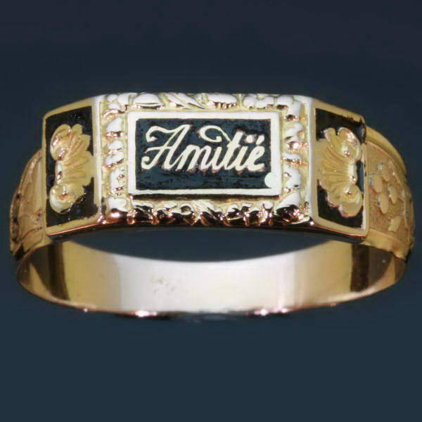 Antique gold enamel ring sentimental jewelry